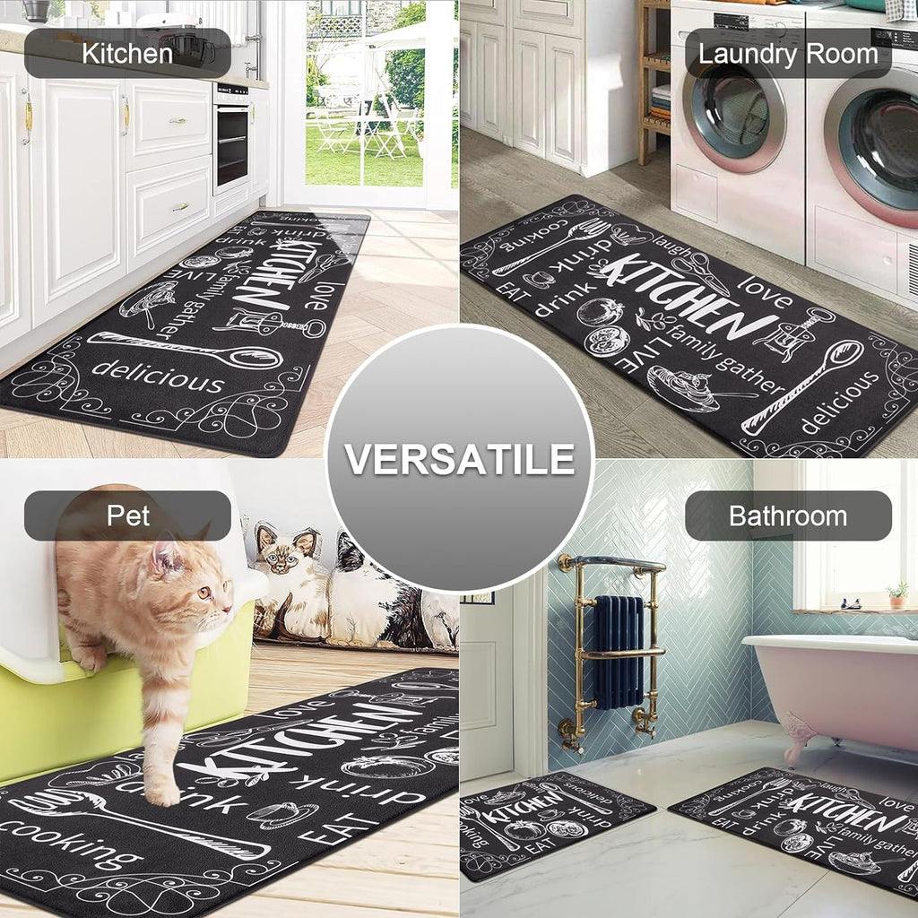 anti Fatigue Kitchen Rugs Set of 2, Cushioned Kitchen Mats for Floor