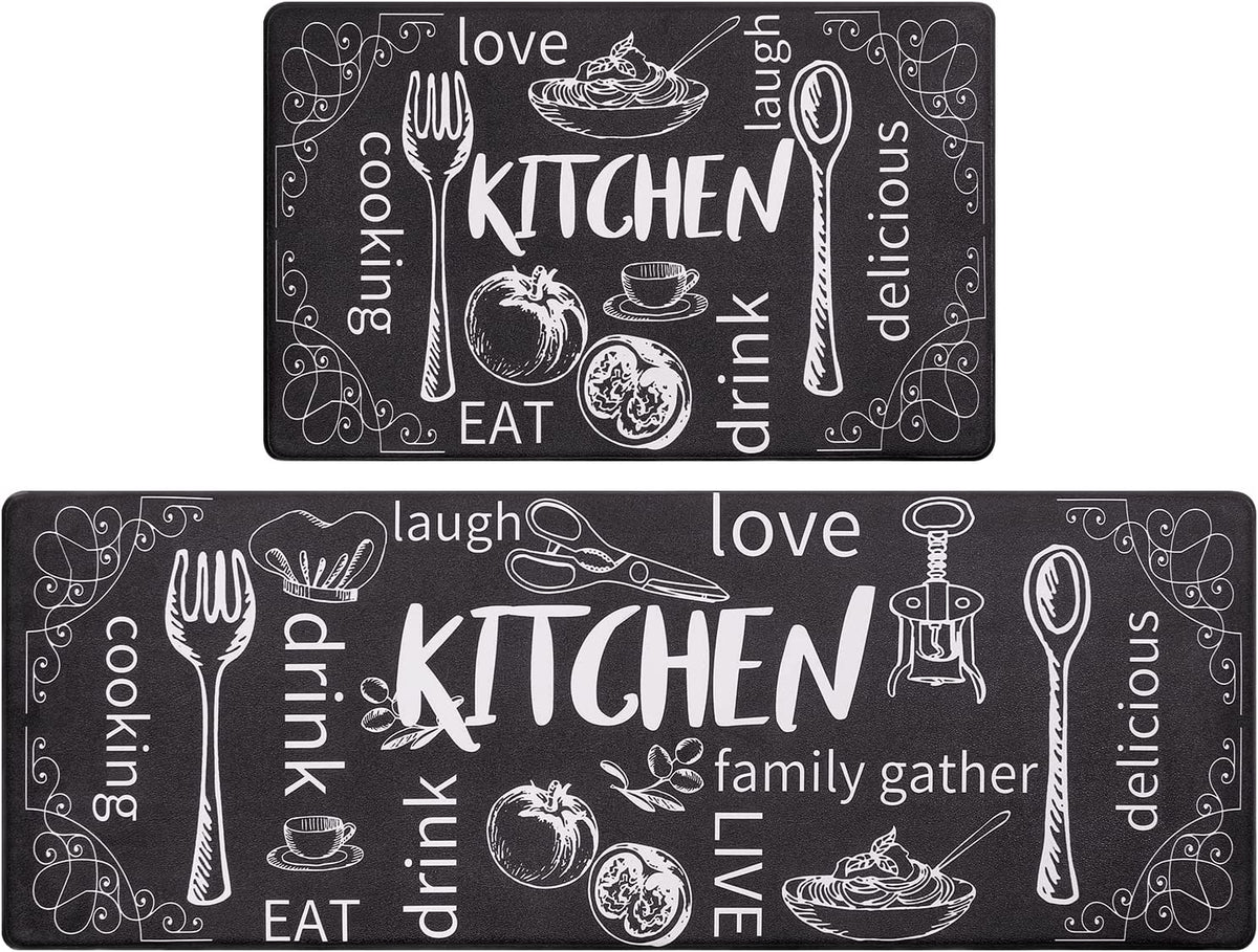 anti Fatigue Kitchen Rugs Set of 2, Cushioned Kitchen Mats for Floor