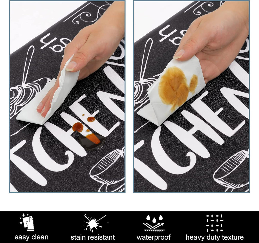 anti Fatigue Kitchen Rugs Set of 2, Cushioned Kitchen Mats for Floor