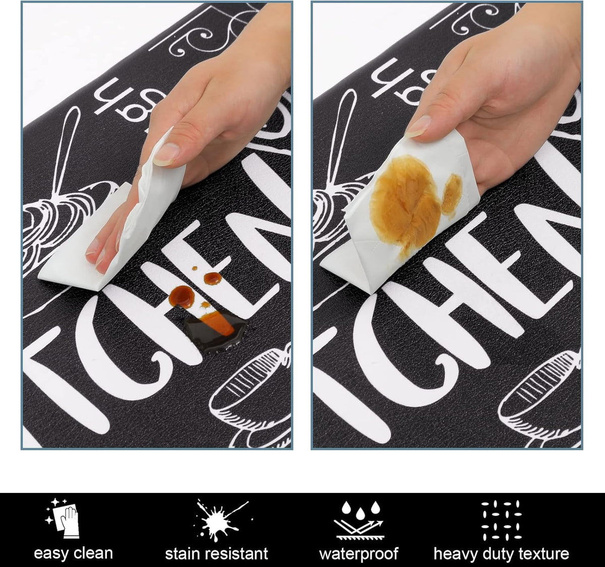 anti Fatigue Kitchen Rugs Set of 2, Cushioned Kitchen Mats for Floor