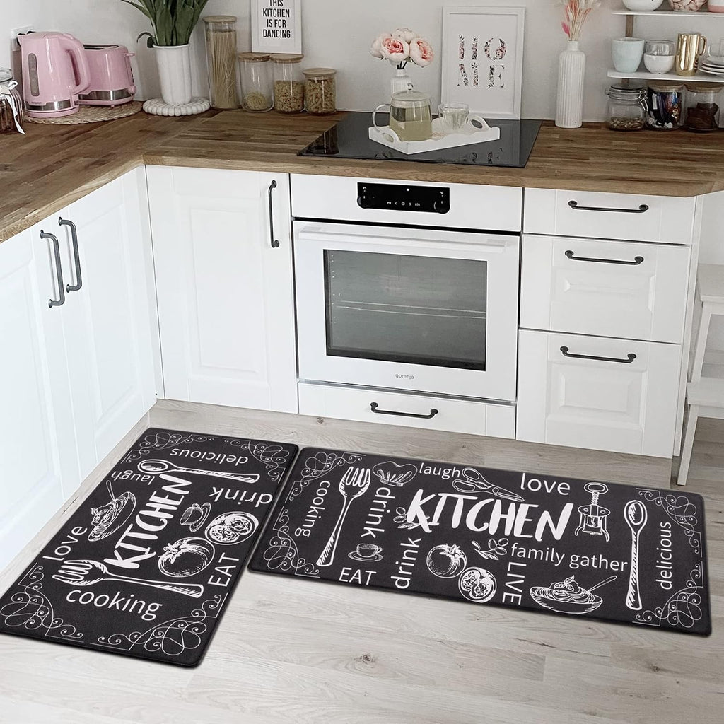 anti Fatigue Kitchen Rugs Set of 2, Cushioned Kitchen Mats for Floor